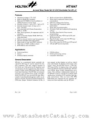 HT1647 datasheet pdf Holtek Semiconductor