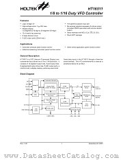 HT16511 datasheet pdf Holtek Semiconductor