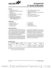HT12D datasheet pdf Holtek Semiconductor