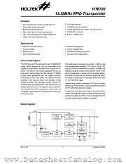 HT6720 datasheet pdf Holtek Semiconductor