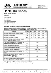 H1N4001 datasheet pdf Hi-Sincerity Microelectronics