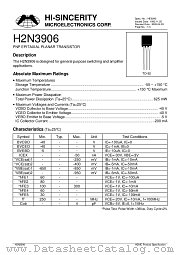 H2N3906 datasheet pdf Hi-Sincerity Microelectronics