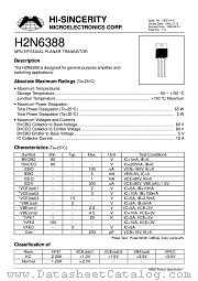 H2N6388 datasheet pdf Hi-Sincerity Microelectronics