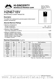 H2N6718V datasheet pdf Hi-Sincerity Microelectronics