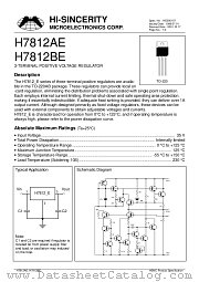 H7812AE datasheet pdf Hi-Sincerity Microelectronics
