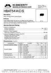 HBAT54S datasheet pdf Hi-Sincerity Microelectronics