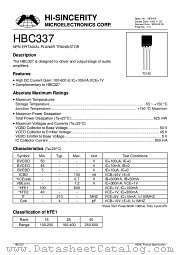 HBC337 datasheet pdf Hi-Sincerity Microelectronics