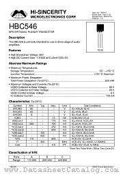 HBC546 datasheet pdf Hi-Sincerity Microelectronics