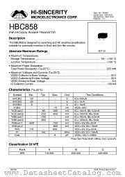 HBC858 datasheet pdf Hi-Sincerity Microelectronics