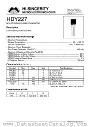HDY227 datasheet pdf Hi-Sincerity Microelectronics