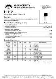 HI112 datasheet pdf Hi-Sincerity Microelectronics