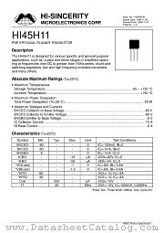 HI45H11 datasheet pdf Hi-Sincerity Microelectronics