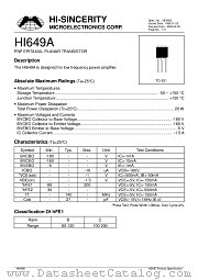 HI649A datasheet pdf Hi-Sincerity Microelectronics