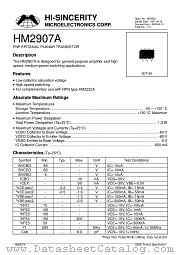 HM2907A datasheet pdf Hi-Sincerity Microelectronics