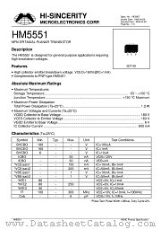 HM5551 datasheet pdf Hi-Sincerity Microelectronics