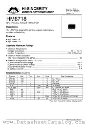 HM6718 datasheet pdf Hi-Sincerity Microelectronics