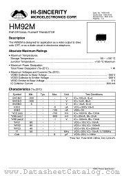 HM92M datasheet pdf Hi-Sincerity Microelectronics
