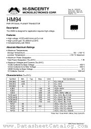 HM94 datasheet pdf Hi-Sincerity Microelectronics