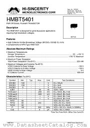 HMBT5401 datasheet pdf Hi-Sincerity Microelectronics