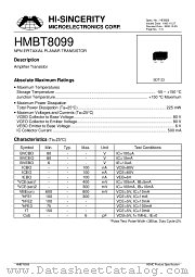 HMBT8099 datasheet pdf Hi-Sincerity Microelectronics