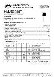 HMJE3055T datasheet pdf Hi-Sincerity Microelectronics