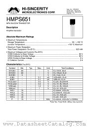 HMPS651 datasheet pdf Hi-Sincerity Microelectronics