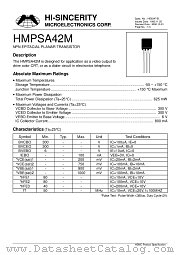 HMPSA42M datasheet pdf Hi-Sincerity Microelectronics