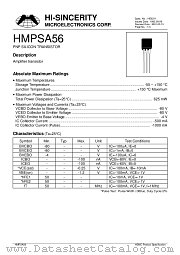 HMPSA56 datasheet pdf Hi-Sincerity Microelectronics