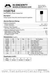 HSB764 datasheet pdf Hi-Sincerity Microelectronics