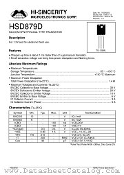 HSD879D datasheet pdf Hi-Sincerity Microelectronics
