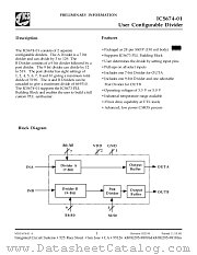 ICS674R-01I datasheet pdf Integrated Circuit Systems
