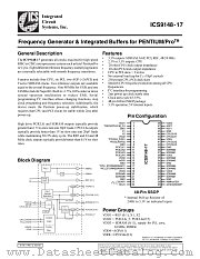 ICS9148-17 datasheet pdf Integrated Circuit Systems