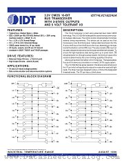 IDT74LVC162245A datasheet pdf IDT