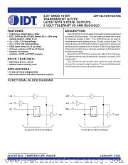 IDT74LVCH16373A datasheet pdf IDT