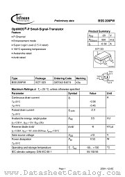 BSS209PW datasheet pdf Infineon