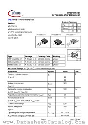 SPP80N06S2-07 datasheet pdf Infineon