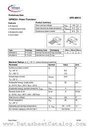 SPU08N10 datasheet pdf Infineon