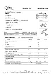 SPU30N03S2L-10 datasheet pdf Infineon