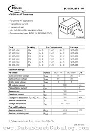 BC818W datasheet pdf Infineon