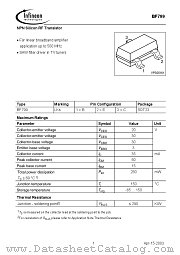 BF799 datasheet pdf Infineon