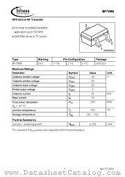 BF799W datasheet pdf Infineon