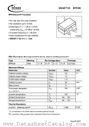 BFP420 datasheet pdf Infineon