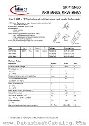 SKP15N60 datasheet pdf Infineon