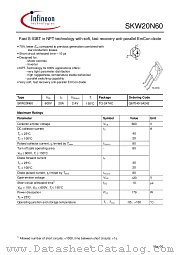 SKW20N60 datasheet pdf Infineon