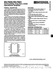 ICL7600 datasheet pdf Intersil