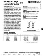 ICL7606 datasheet pdf Intersil