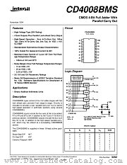 CD4008BMS datasheet pdf Intersil