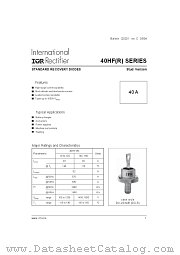 40HFR10 datasheet pdf International Rectifier