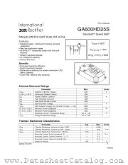 GA600HD25S datasheet pdf International Rectifier