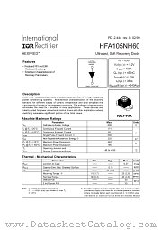 HFA105NH60 datasheet pdf International Rectifier